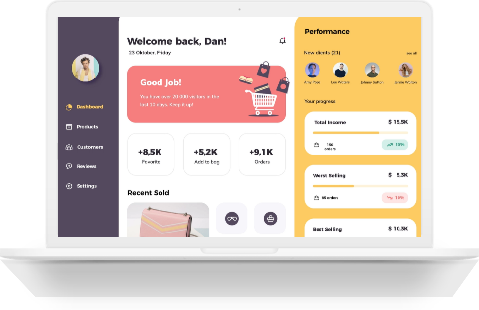 advanced Ecommerce Dashboard Illustration