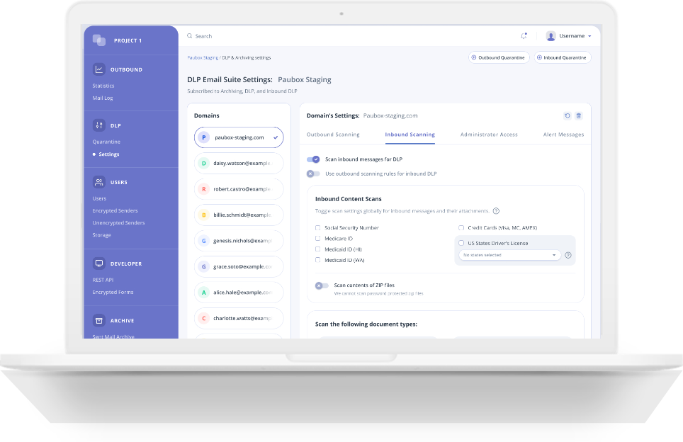 administration system dashboard