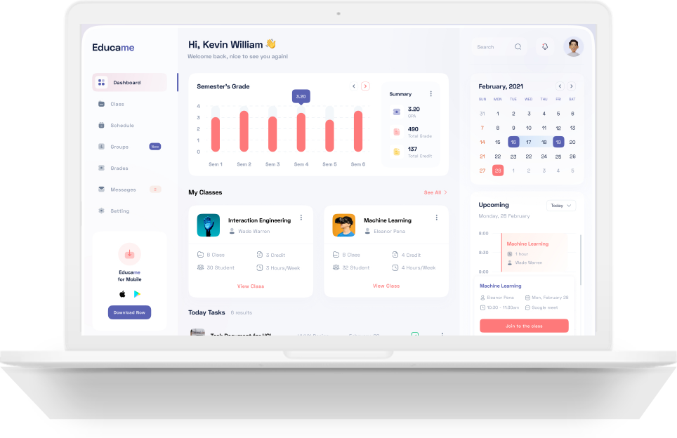 User Trainings System Dashboard