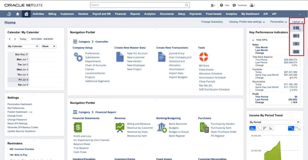 Choosing Layout in NetSuite