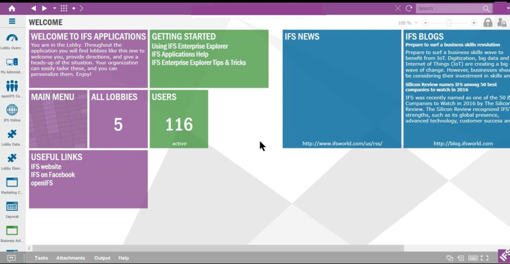 IFS ERP Dashboard