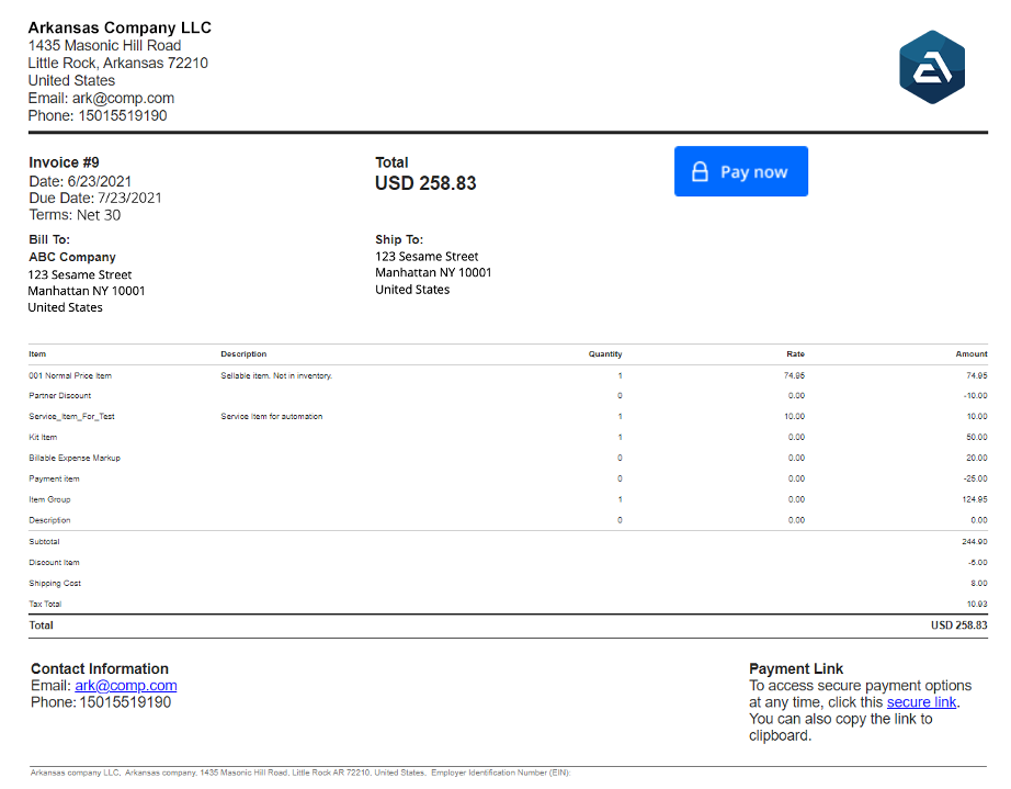 NetSuite 2021.2 - easier for customers to pay invoices online