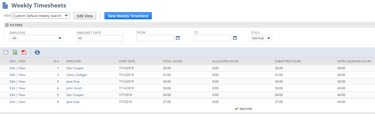 Weekly Timesheet