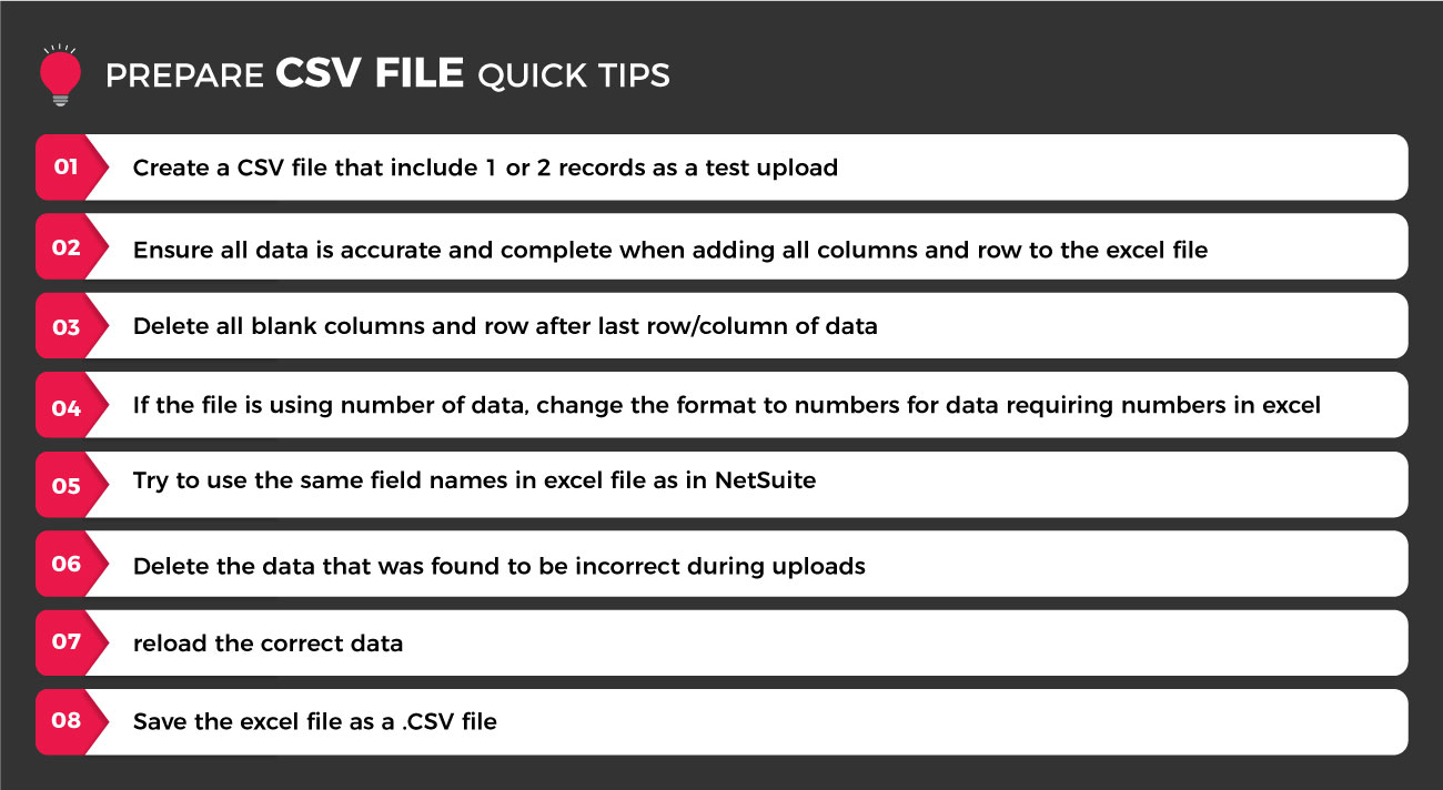 Steps to create CSV File