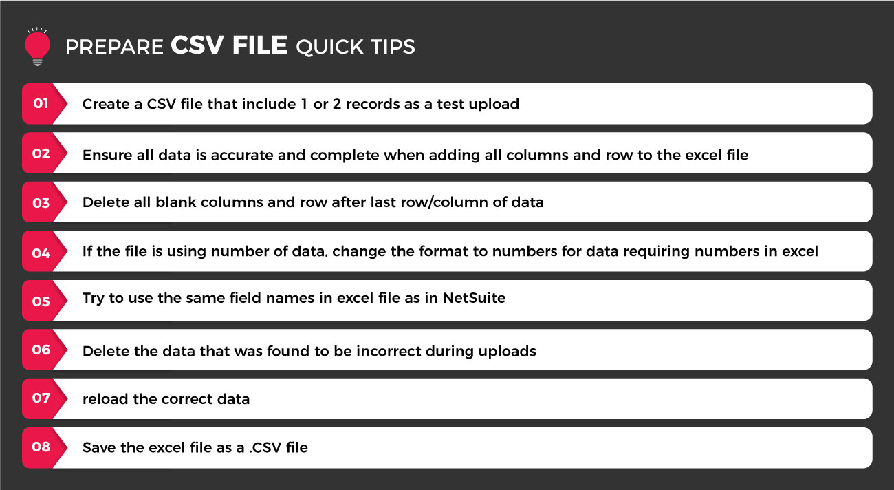 Steps to create CSV File