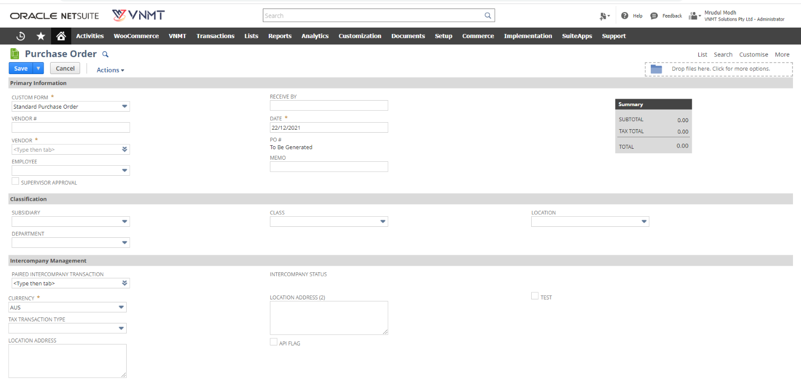 NetSuite Purchase orders Management 