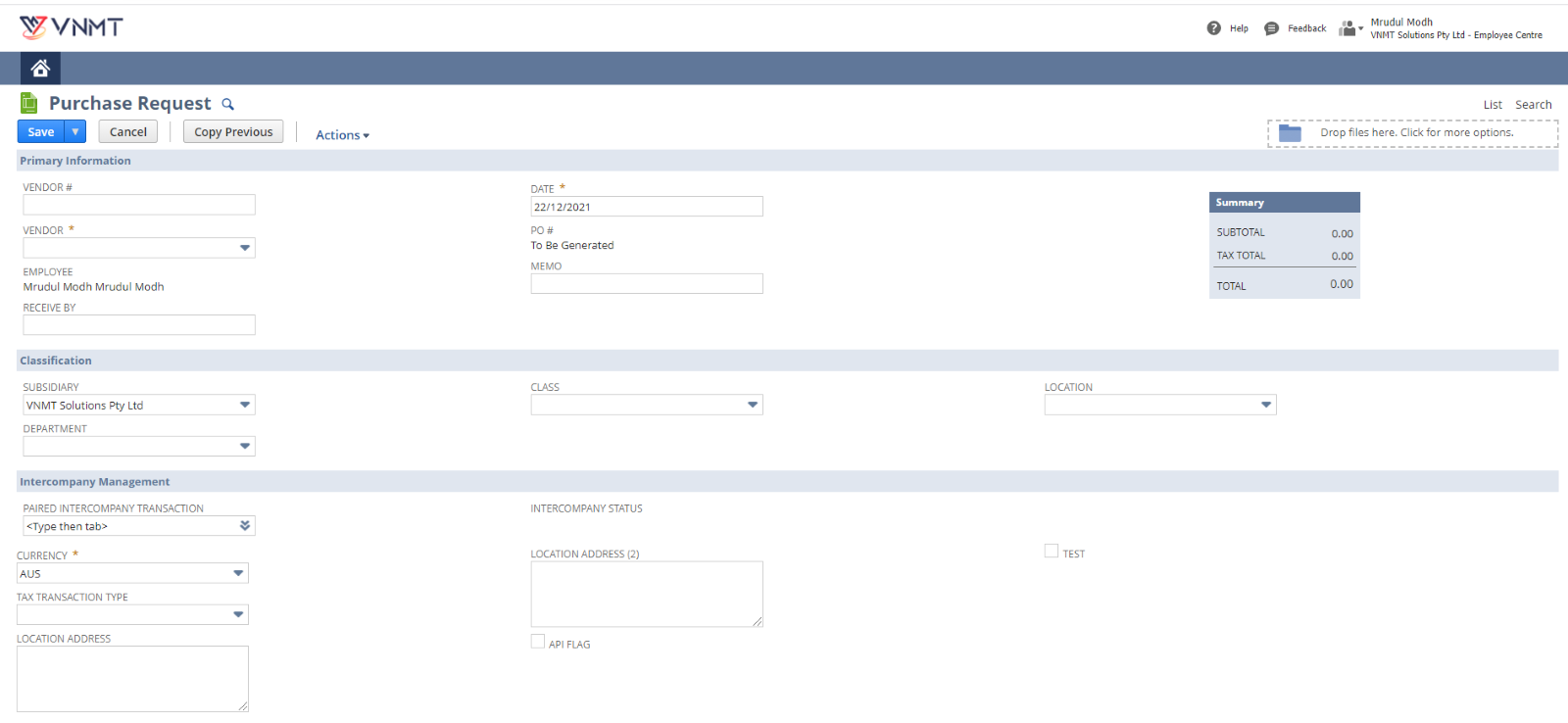 NetSuite Purchase Request Management 