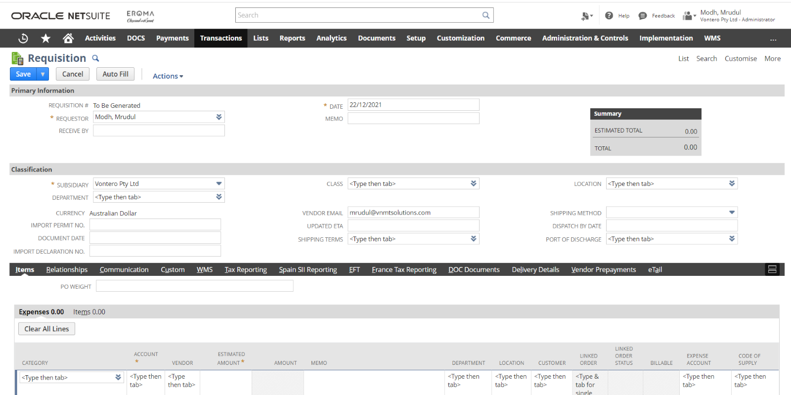 NetSuite Purchase Requisition Management 