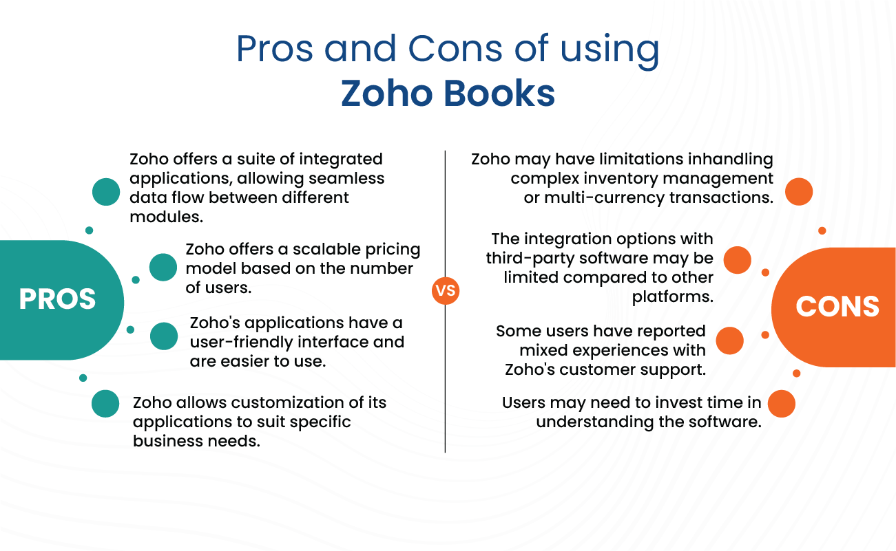 Pros and Cons of using Zoho Books